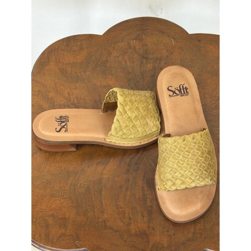 NWT Sofft Ardee Mojito Leather Slide Green Mule Size 9.5 #0578